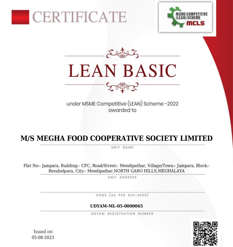 Lean Certification for Megha Food Cooperative Society